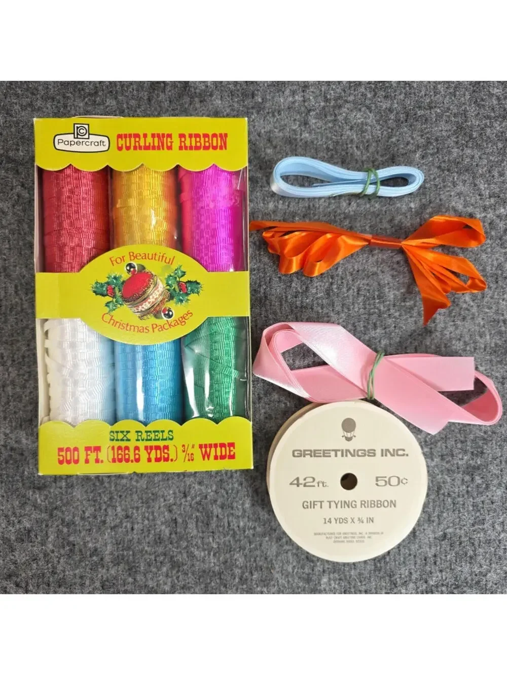 Vtg PAPERCRAFT Curling Ribbon NOS Christmas Packages 500Ft Other Ribbon Lot